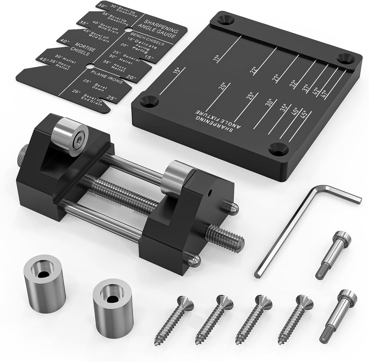 Chisel Sharpening Jig Kit with Adjustable Honing Guide