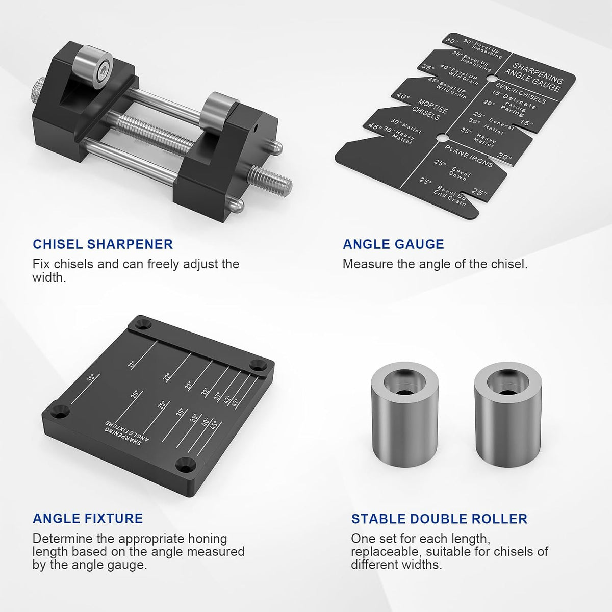 Chisel Sharpening Jig Kit with Adjustable Honing Guide