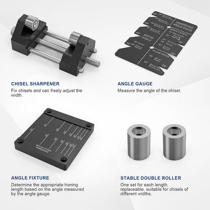 Chisel Sharpening Jig Kit with Adjustable Honing Guide