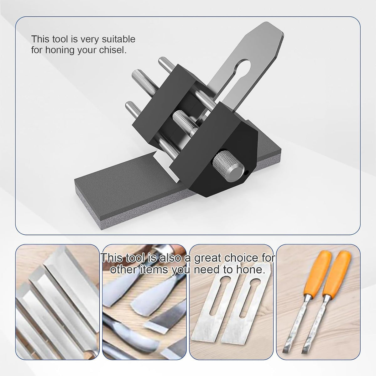Chisel Sharpening Jig Kit with Adjustable Honing Guide