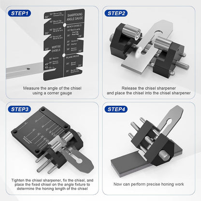 Chisel Sharpening Jig Kit with Adjustable Honing Guide