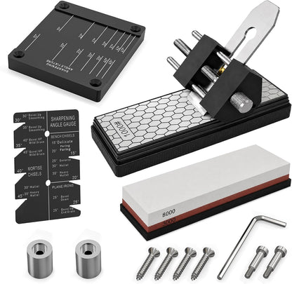 Chisel Sharpening Jig Kit with Adjustable Honing Guide