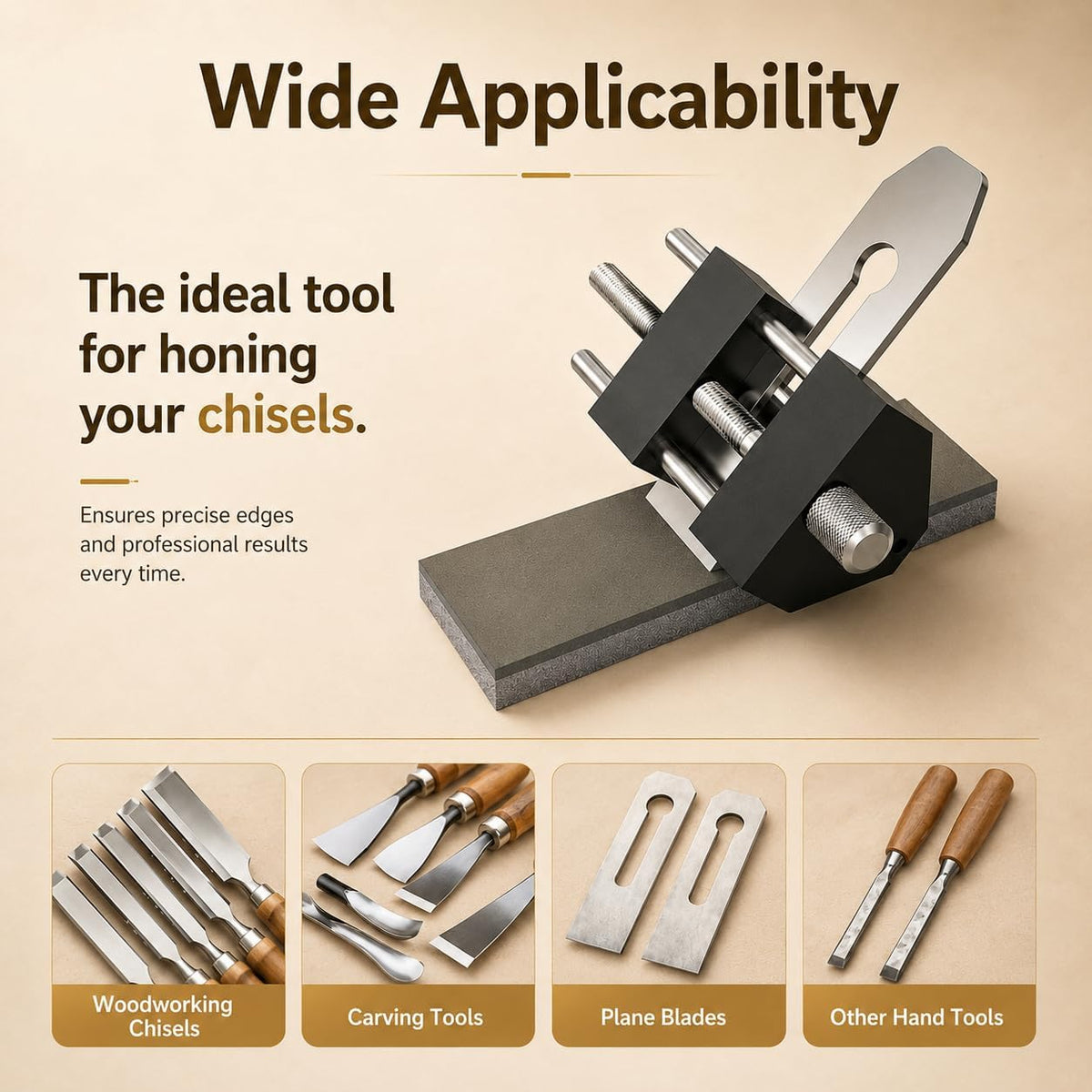 Chisel Sharpening Jig Kit with Adjustable Honing Guide