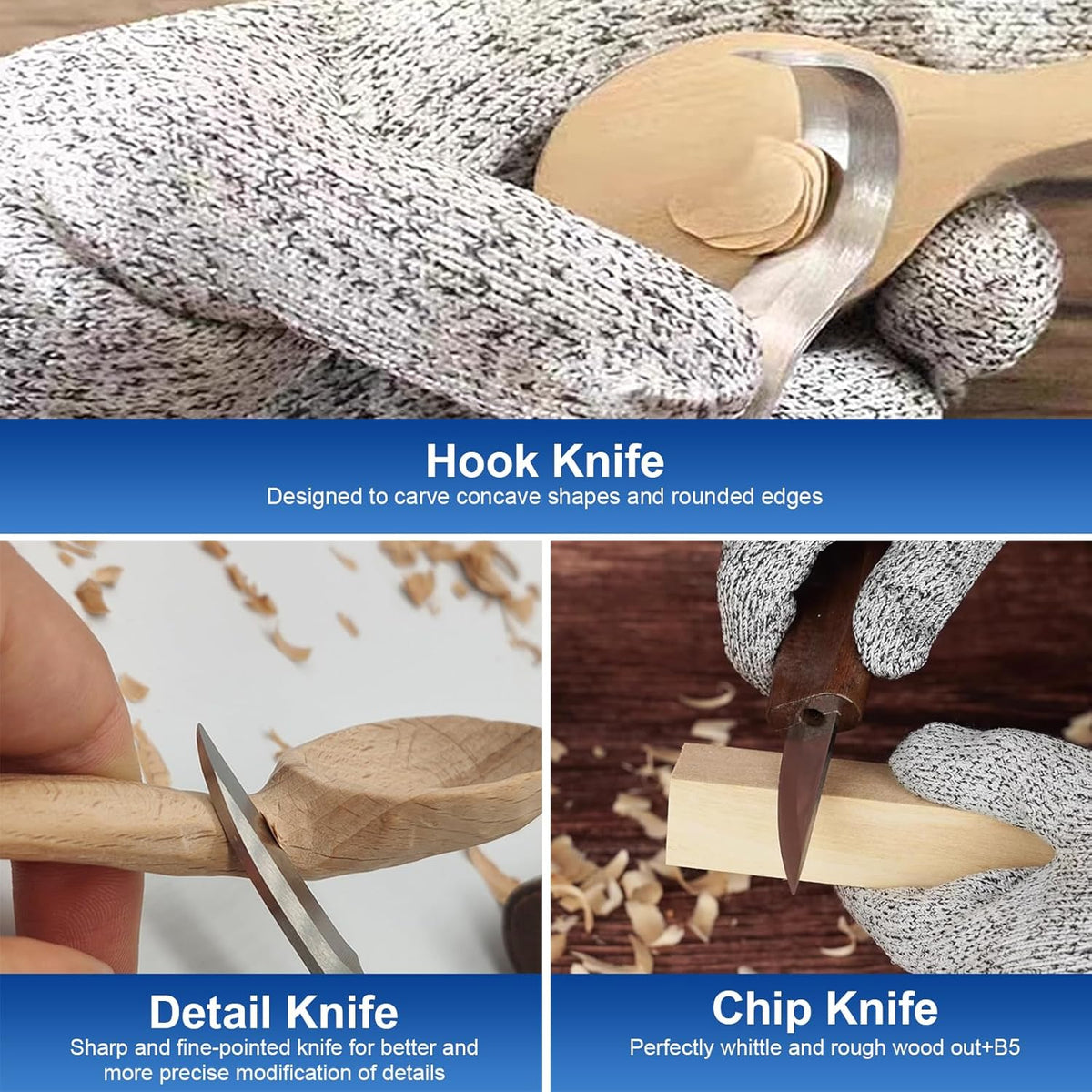 Wood Carving Kit Whittling Kit 26pcs Wood Carving Tools Knife Set with 3 Wood Carving Knives 8 Detail Knives 8 Blocks, Whittling Kit DIY Hobbies for Beginners Adults Kids - Gift for Men Teens