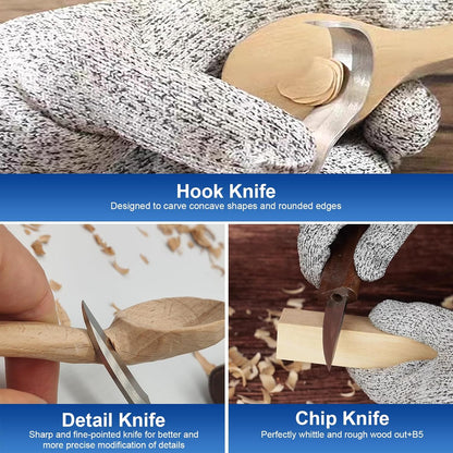 Wood Carving Kit Whittling Kit 26pcs Wood Carving Tools Knife Set with 3 Wood Carving Knives 8 Detail Knives 8 Blocks, Whittling Kit DIY Hobbies for Beginners Adults Kids - Gift for Men Teens
