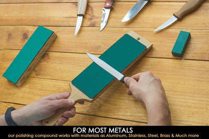 Leather Strop Compound for Knife Sharpening - Green Polishing Compounds 2 OZ -Stropping Compound - Honing Buffing Compounds P02