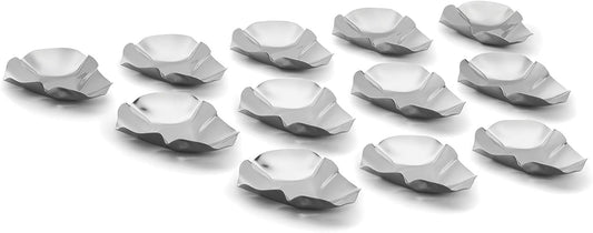 Grillable Shells, Stainless Steel Grillable Oyster Shells, Set of 12 | Grill or Bake Oysters | Durable Stainless Steel Grilling Shells | Cook & Serve Oysters | Seafood Barbeque Accessories