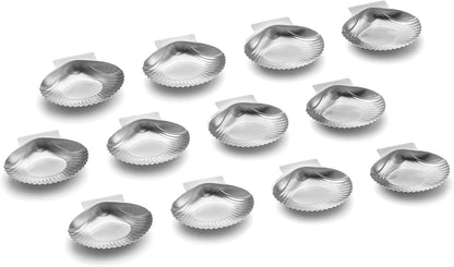 Grillable Shells, Stainless Steel Grillable Oyster Shells, Set of 12 | Grill or Bake Oysters | Durable Stainless Steel Grilling Shells | Cook & Serve Oysters | Seafood Barbeque Accessories