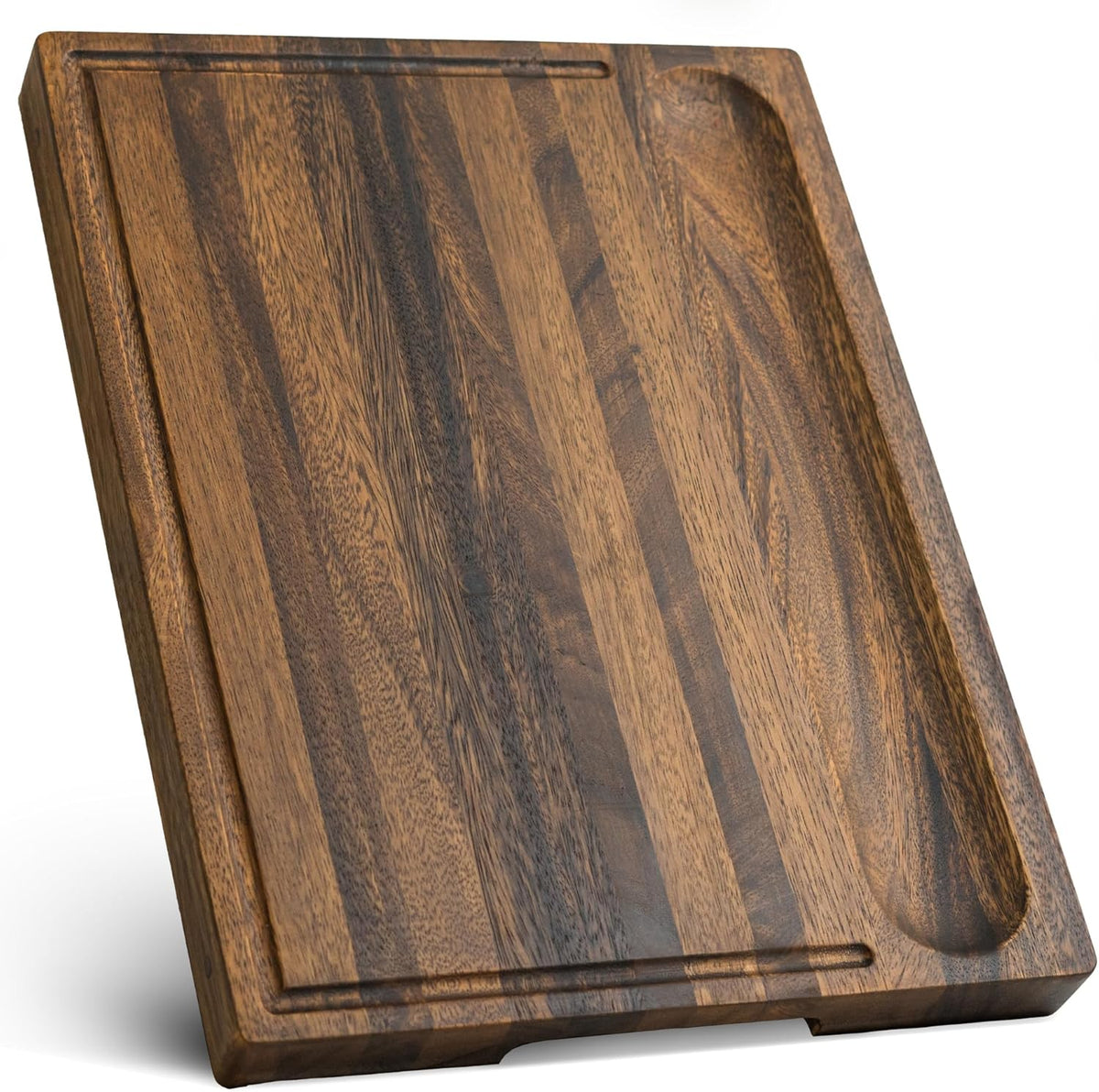 Mahogany End Grain Cutting Board, 17×13×1.6 in – Handmade Butcher Block, Knife-Friendly, Juice Groove, Non-Slip Feet