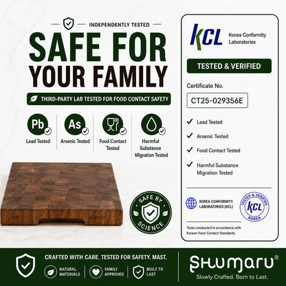 Mahogany End Grain Cutting Board, 17×13×1.6 in – Handmade Butcher Block, Knife-Friendly, Juice Groove, Non-Slip Feet