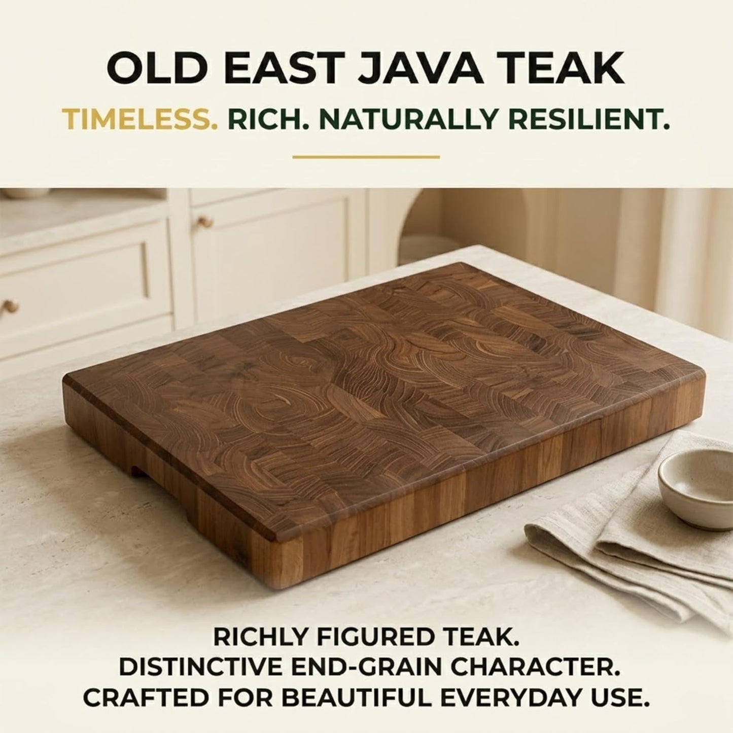 Mahogany End Grain Cutting Board, 17×13×1.6 in – Handmade Butcher Block, Knife-Friendly, Juice Groove, Non-Slip Feet