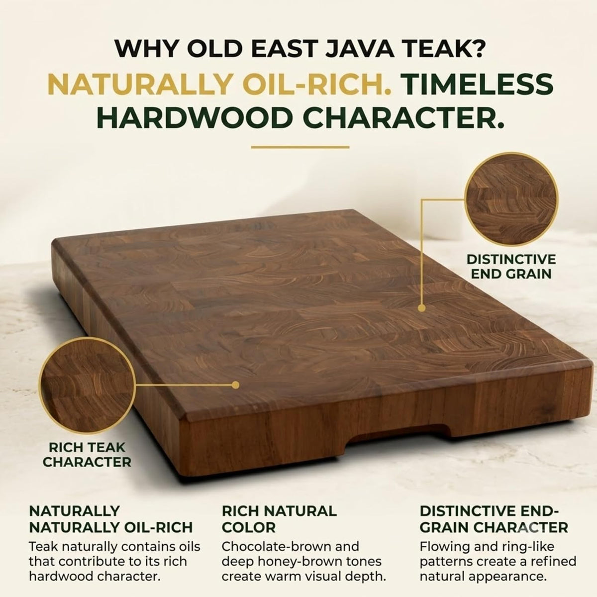 Mahogany End Grain Cutting Board, 17×13×1.6 in – Handmade Butcher Block, Knife-Friendly, Juice Groove, Non-Slip Feet