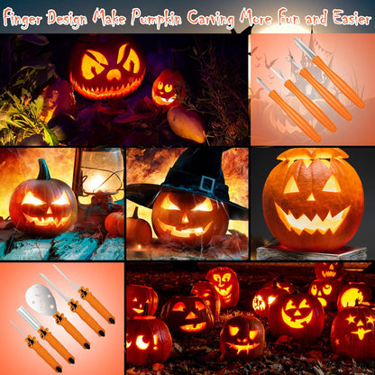 Pumpkin Carving Kit Tools Halloween, Professional Heavy Duty Carving Set, Stainless Steel Sculpting Tool Carving Knife for Halloween Decoration Jack-O-Lanterns, Gift for Halloween(9PCS)