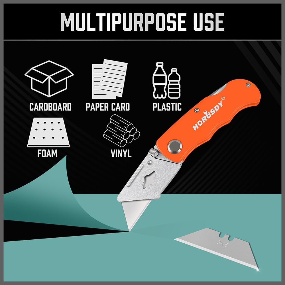 Pack Of 100 Utility Knife Blades, Box Cutter Blades Replacement with Dispenser, SK5 Carbon Steel