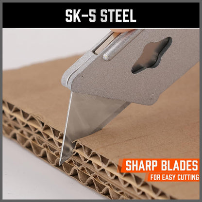 Pack Of 100 Utility Knife Blades, Box Cutter Blades Replacement with Dispenser, SK5 Carbon Steel