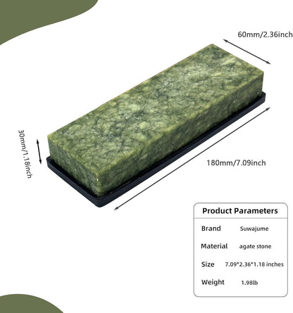 Knife Sharpening Stone,10000 Grit Whetstone Final Fine Polishing Natural Green Honing Oilstone for Knives Tools,Cutting Tools 180 * 60 * 30mm (A)
