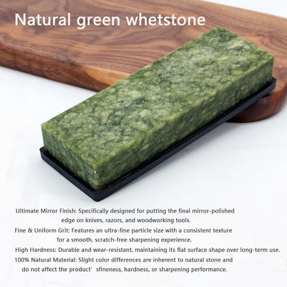 Knife Sharpening Stone,10000 Grit Whetstone Final Fine Polishing Natural Green Honing Oilstone for Knives Tools,Cutting Tools 180 * 60 * 30mm (A)