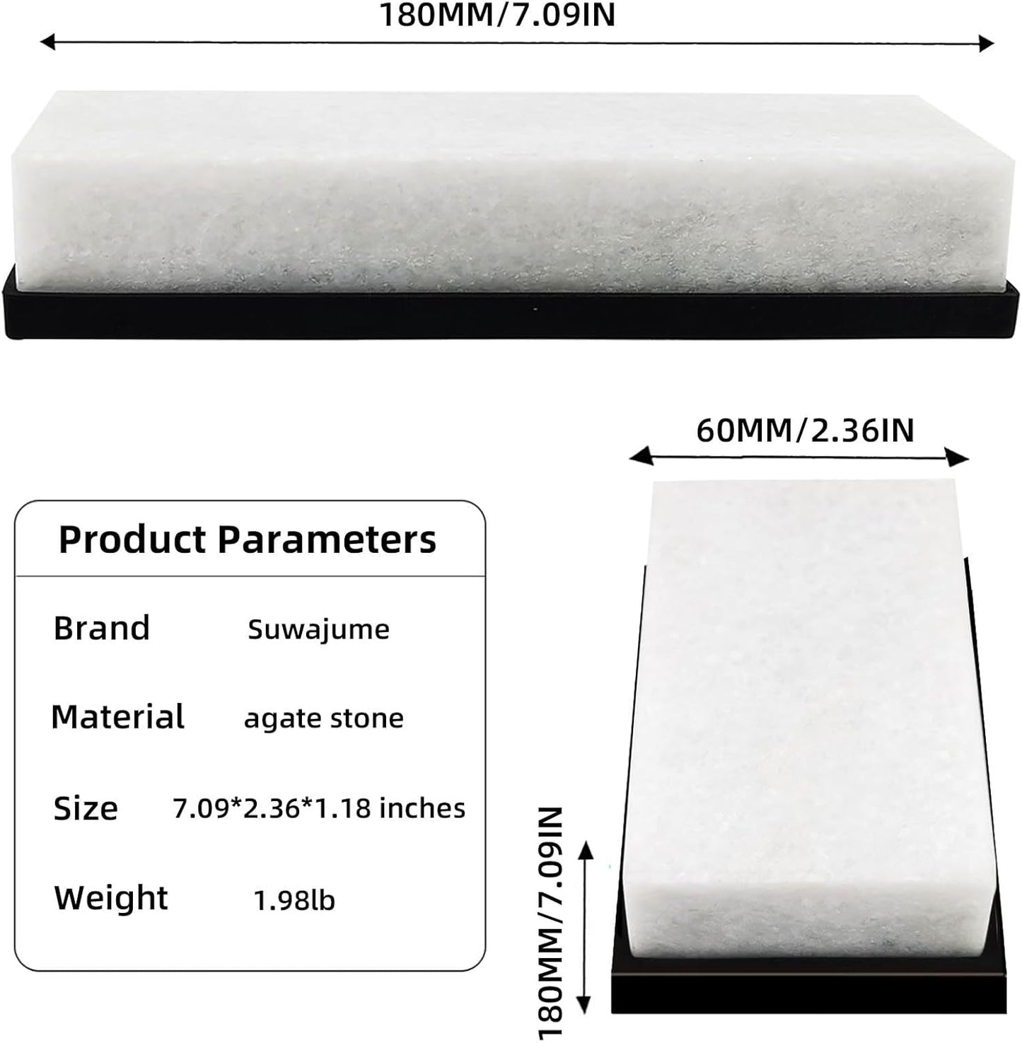 Knife Sharpening Stone,10000 Grit Whetstone Final Fine Polishing Natural Green Honing Oilstone for Knives Tools,Cutting Tools 180 * 60 * 30mm (A)