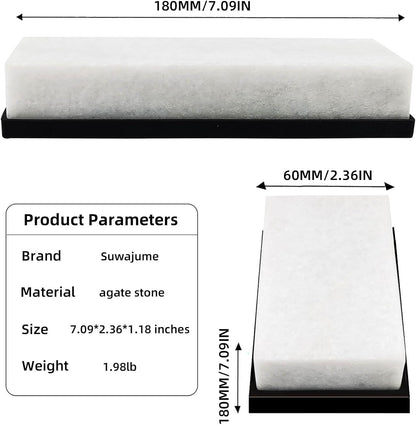 Knife Sharpening Stone,10000 Grit Whetstone Final Fine Polishing Natural Green Honing Oilstone for Knives Tools,Cutting Tools 180 * 60 * 30mm (A)