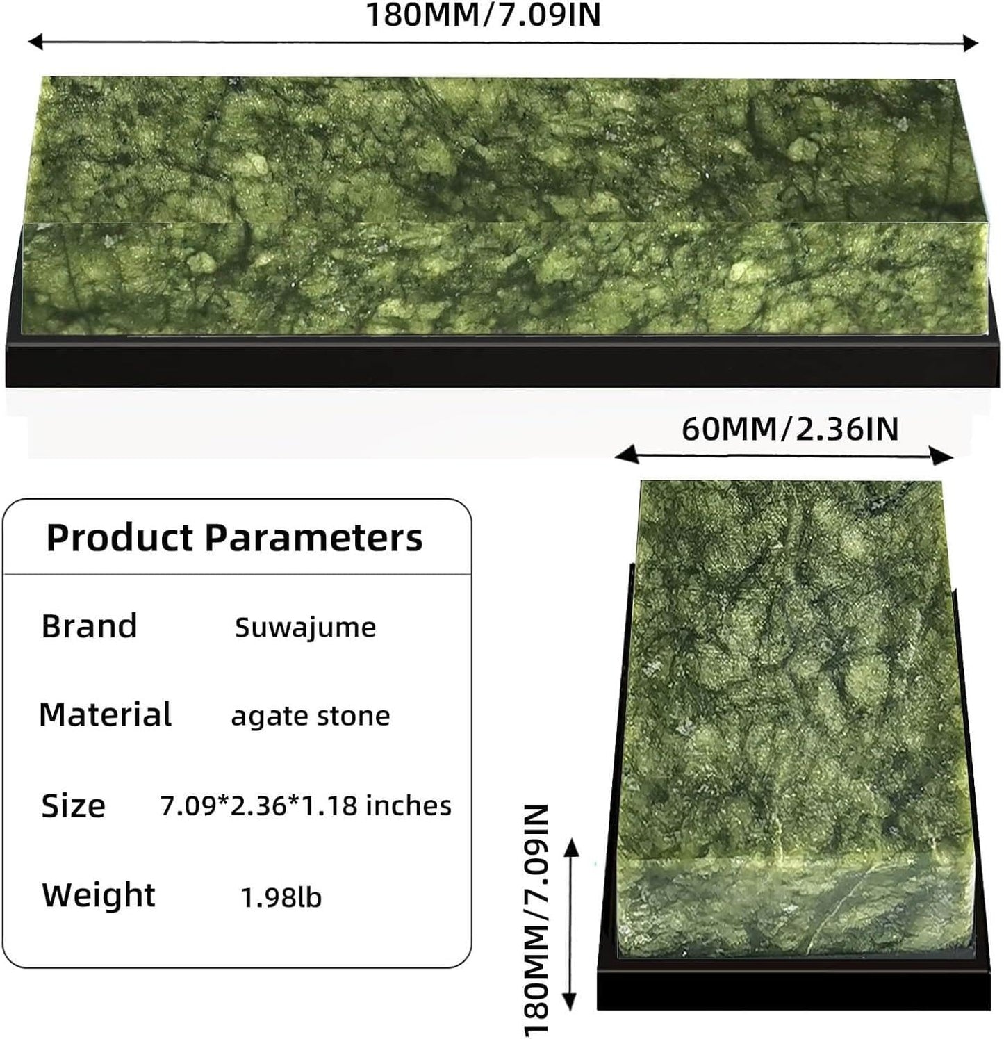 Knife Sharpening Stone,10000 Grit Whetstone Final Fine Polishing Natural Green Honing Oilstone for Knives Tools,Cutting Tools 180 * 60 * 30mm (A)