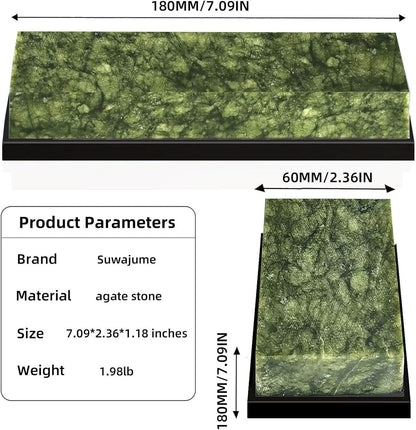 Knife Sharpening Stone,10000 Grit Whetstone Final Fine Polishing Natural Green Honing Oilstone for Knives Tools,Cutting Tools 180 * 60 * 30mm (A)
