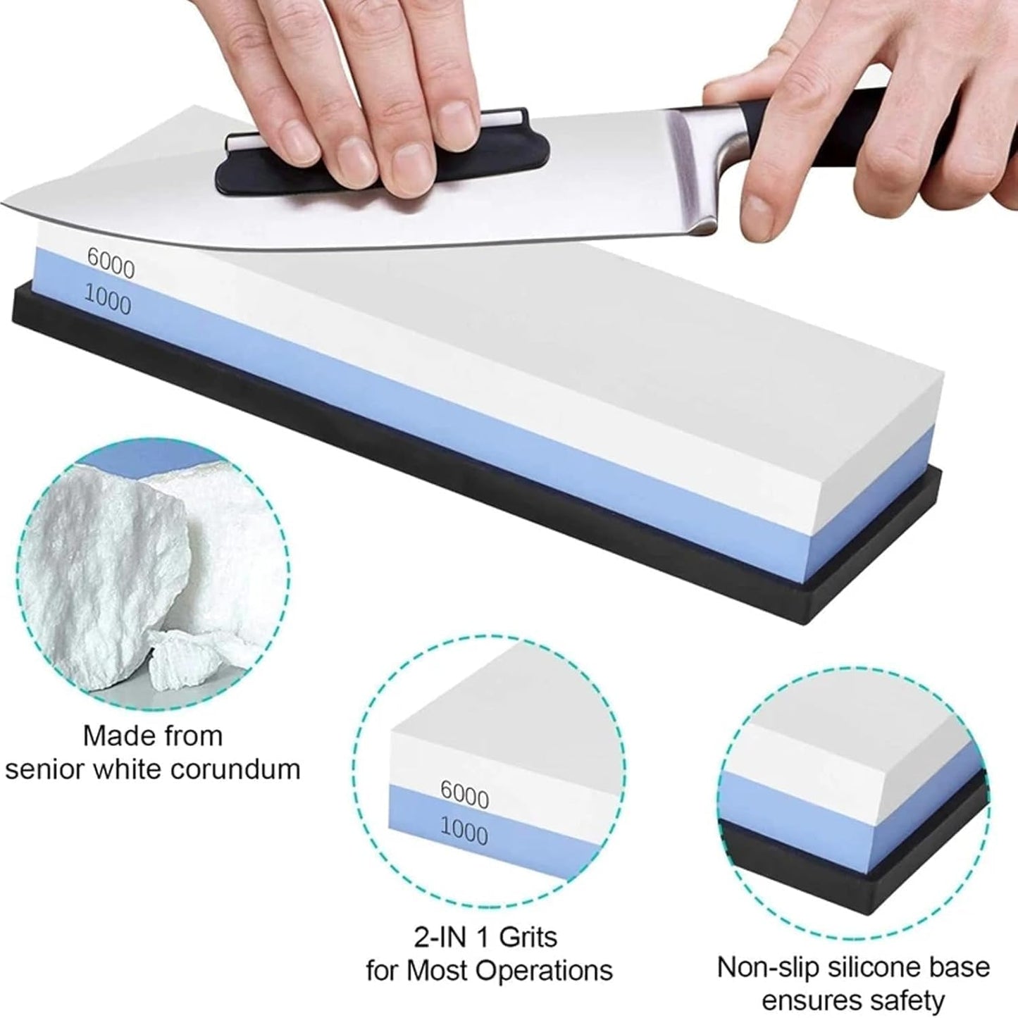 Knife Sharpening Stone,10000 Grit Whetstone Final Fine Polishing Natural Green Honing Oilstone for Knives Tools,Cutting Tools 180 * 60 * 30mm (A)