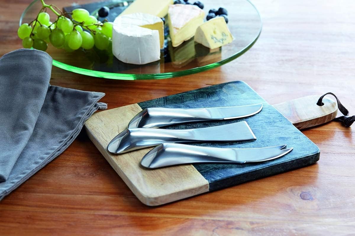 Set of 3 Wave Cheese Knives