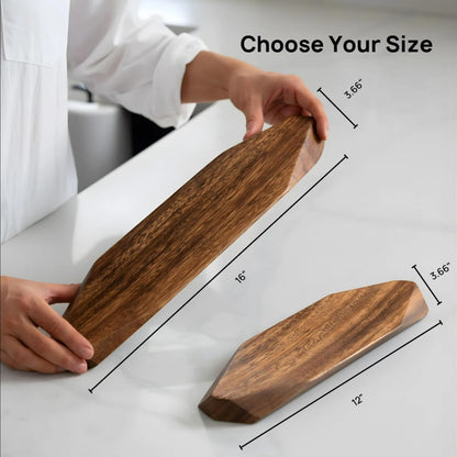 Magnetic Knife Holder - Acacia Wooden Wall-Mount Magnetic Knife Strip & Organizer with 3M No-Drill & Screw Mount Options, Water-Resistant Universal Knife Holder | 12 Inches, Capacity 6.6 lb