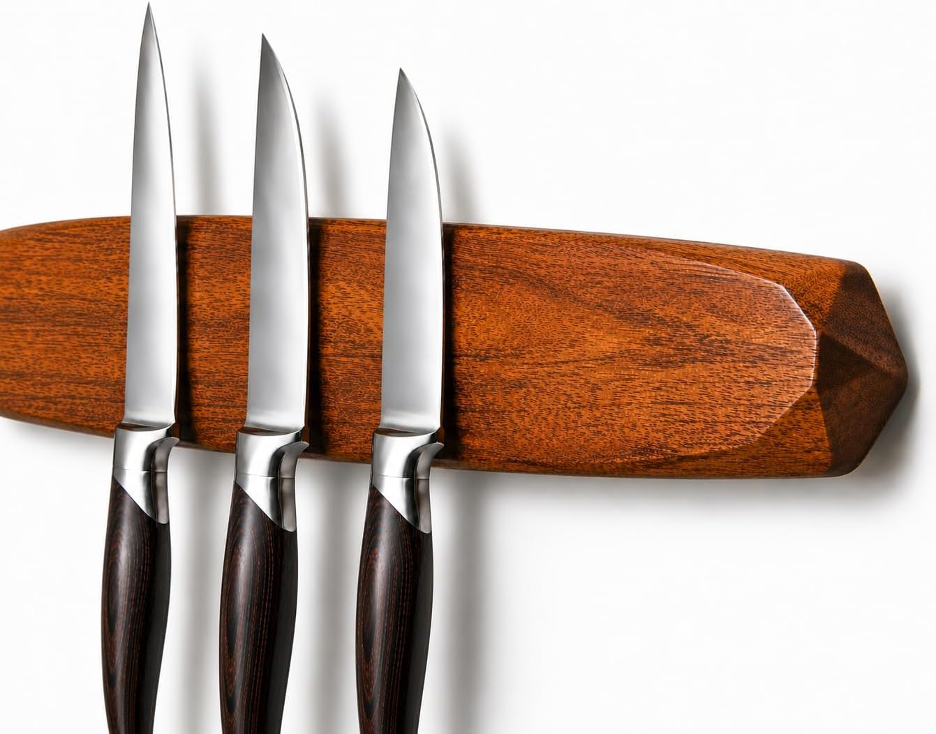 Magnetic Knife Holder - Acacia Wooden Wall-Mount Magnetic Knife Strip & Organizer with 3M No-Drill & Screw Mount Options, Water-Resistant Universal Knife Holder | 12 Inches, Capacity 6.6 lb