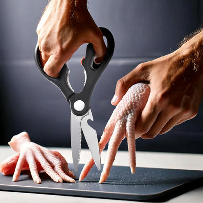 2Pcs Kitchen Scissors All Purpose Shears Heavy Duty Come Apart Poultry Shears Stainless Steel Cooking Utensils Gadgets Soft Grip Comfort Handle for Meat Chicken Fish Poultry
