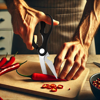 2Pcs Kitchen Scissors All Purpose Shears Heavy Duty Come Apart Poultry Shears Stainless Steel Cooking Utensils Gadgets Soft Grip Comfort Handle for Meat Chicken Fish Poultry