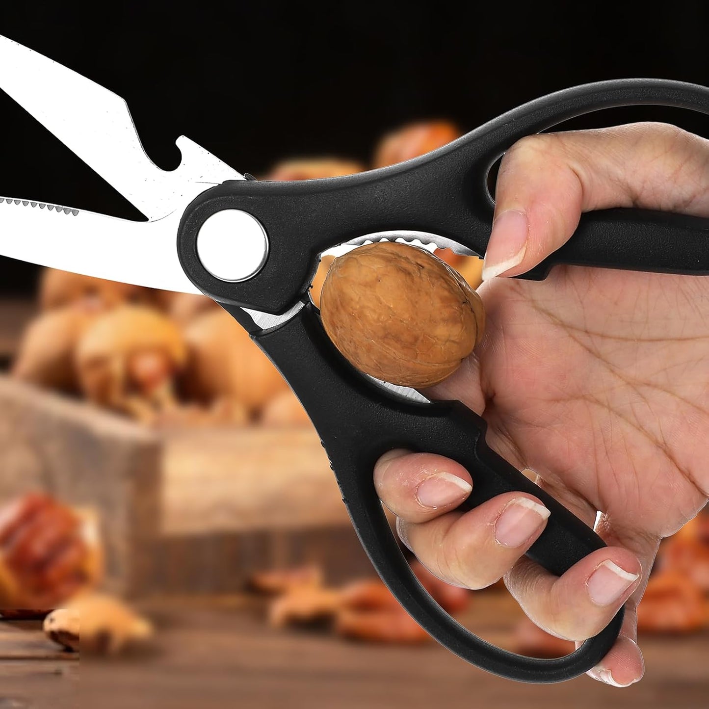 2Pcs Kitchen Scissors All Purpose Shears Heavy Duty Come Apart Poultry Shears Stainless Steel Cooking Utensils Gadgets Soft Grip Comfort Handle for Meat Chicken Fish Poultry