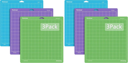 Cutting Mat 12x12 Compatible with Maker/Maker 3/Maker 4/Air 2/Explore 3/4, Variety Sticky（Standard,Light,Strong) Vinyl Mat(6Pack)
