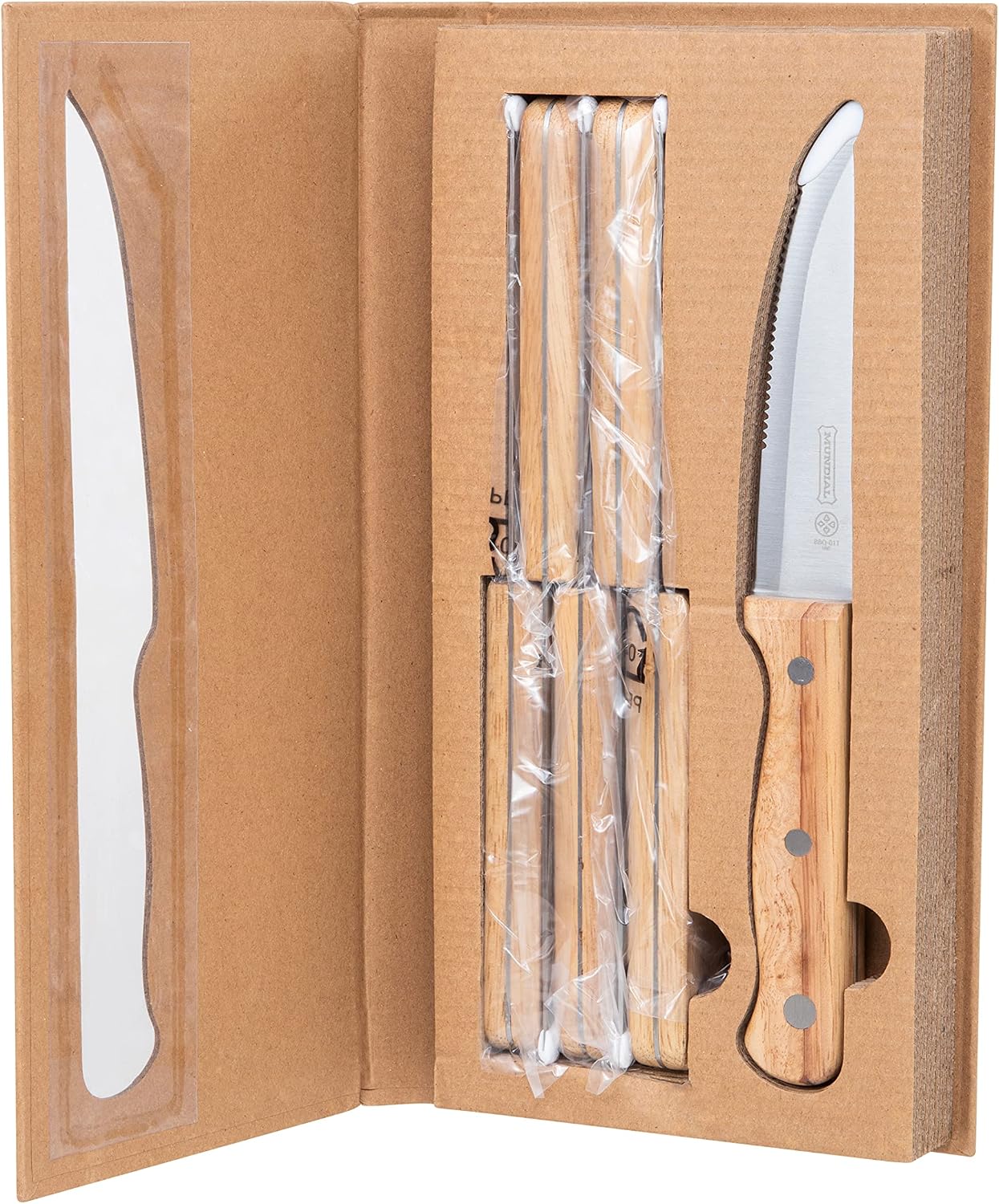 5 inch Steak Knife Set of 6 pieces with Wood Handle