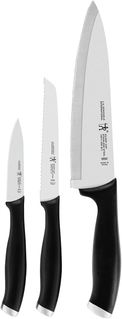 Silvercap Razor-Sharp 3-Piece Kitchen Knife Set, Chef Knife, Paring Knife, Utility Knife, German Engineered Informed by 100+ Years of Mastery