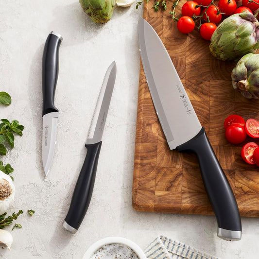 Silvercap Razor-Sharp 3-Piece Kitchen Knife Set, Chef Knife, Paring Knife, Utility Knife, German Engineered Informed by 100+ Years of Mastery