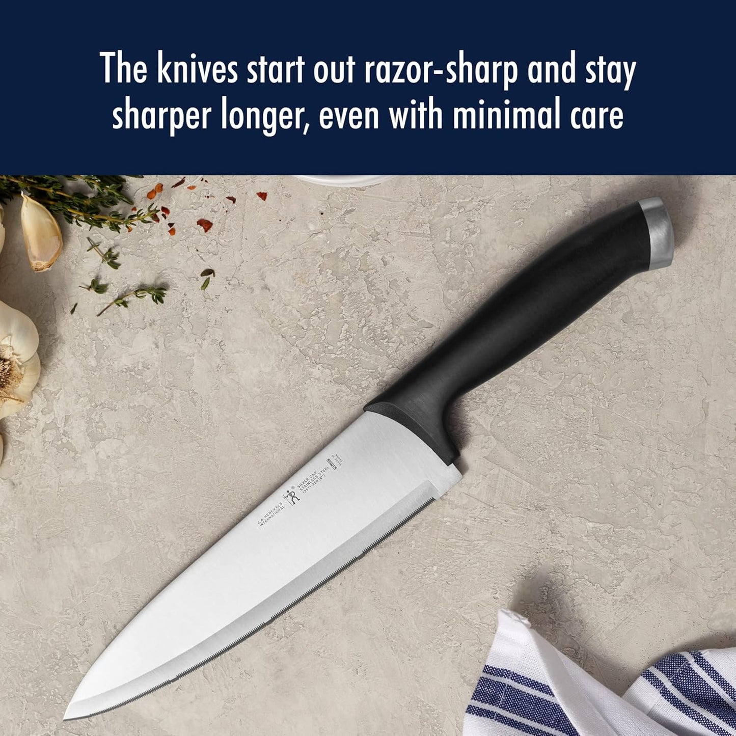 Silvercap Razor-Sharp 3-Piece Kitchen Knife Set, Chef Knife, Paring Knife, Utility Knife, German Engineered Informed by 100+ Years of Mastery