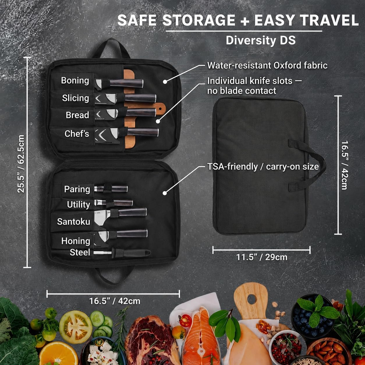 Japanese Kitchen Knife Set with Bag, 20-Piece Professional Chef Knife Set, High Carbon Stainless Steel Knives, Travel Case and Cutting Board, Complete Cooking Set