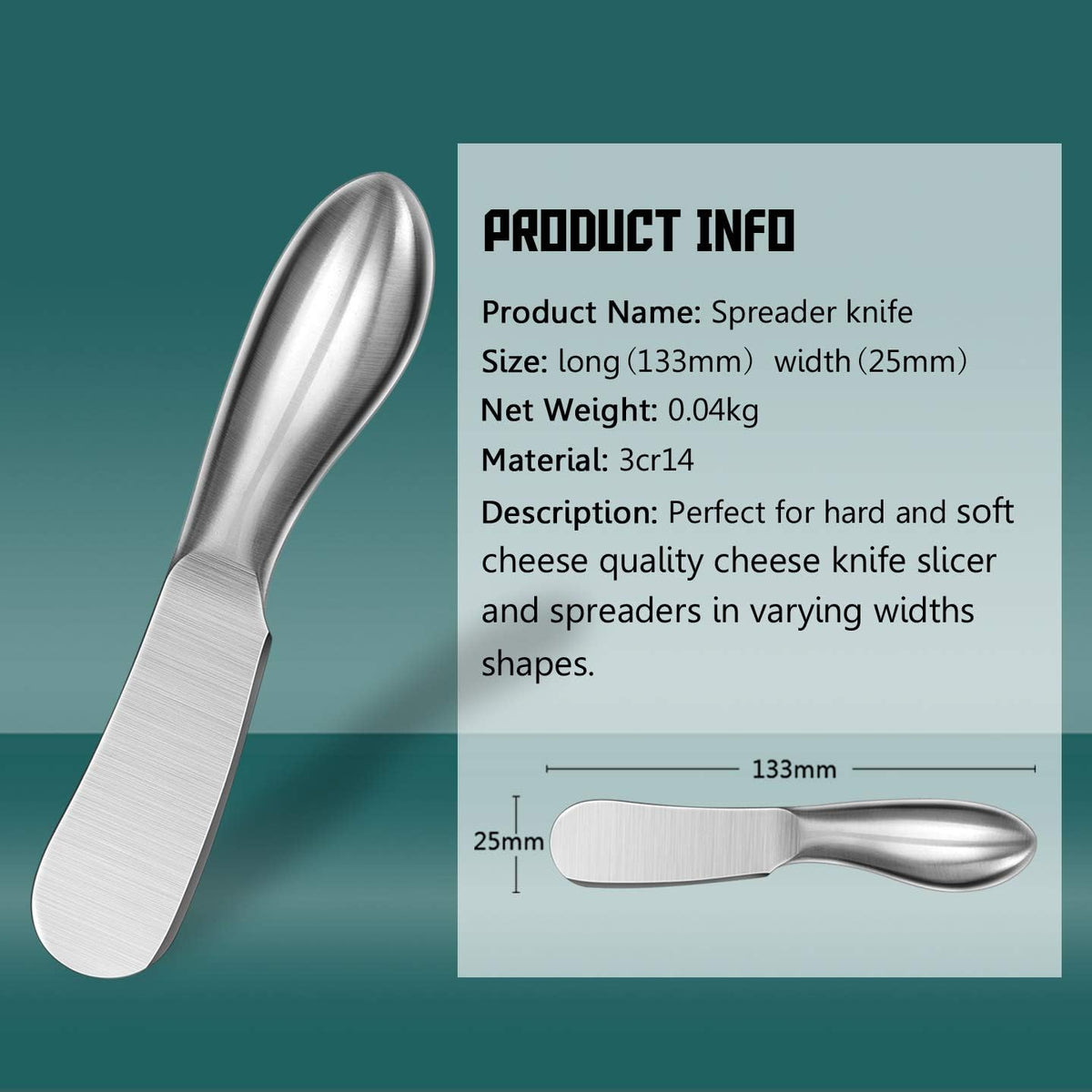 4-Piece Spreader Cheese Butter Knife Set with Premium Gift Box