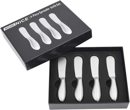 4-Piece Spreader Cheese Butter Knife Set with Premium Gift Box