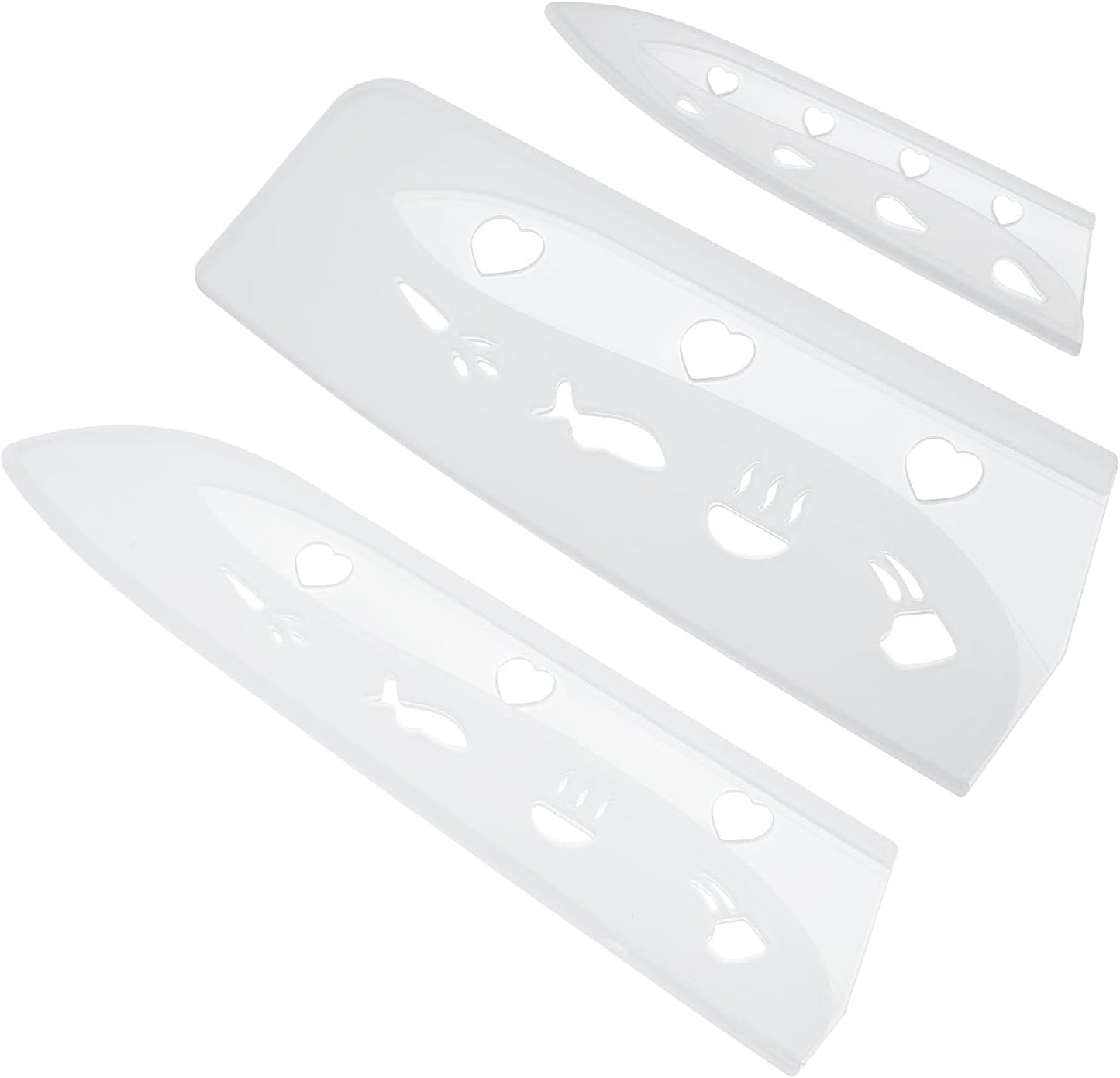 3Pcs Plastic Safety Knife Cover Sleeves Set, Universal Blade Covers Chopping Knife Guard Blade Protector for Kitchen Bar, Pink