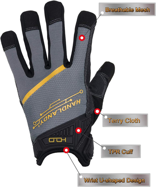 Anti Vibration Gloves, SBR Padding, TPR Protector, Mechanic Work Gloves