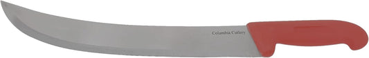 Columbia Cutlery 12 Inch Cimiters - Choose Color and Qty - Professional Curved Restaurant and Butcher Knife for Slicing and Carving Steak, Roasts, and Brisket (Single Red Cimiter)