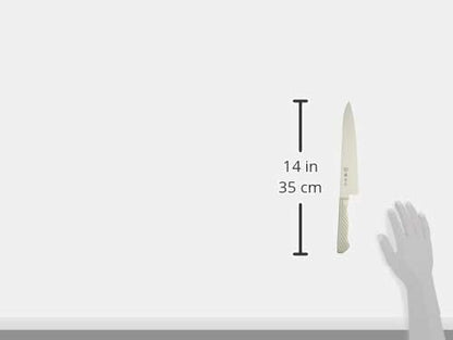 FU-889 Chef's Knife, Made in Japan, 8.3 inches (210 mm), Cobalt Alloy Steel, Double-edged, Chef's Knife, For Cutting Meat, Easy to Grip Tornado Pattern, All Stainless Steel, Dishwasher