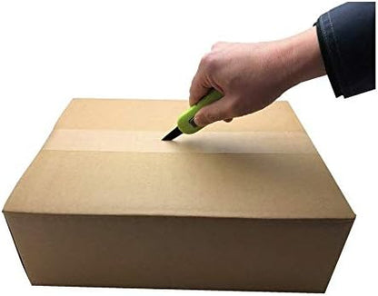 Box Cutter Retractable Blade, Safety Corrugated Cardboard Cutter Knife [Non-Stick Fluorine Coating Blade], Made in JAPAN, Green (DC-30F-1)