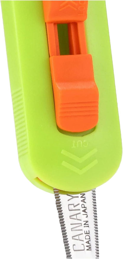 Box Cutter Retractable Blade, Safety Corrugated Cardboard Cutter Knife [Non-Stick Fluorine Coating Blade], Made in JAPAN, Green (DC-30F-1)