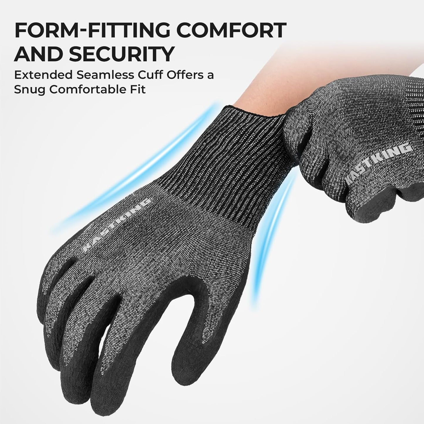 Kut Safe Cut Resistant Fishing Gloves for Men & Women | ANSI Level 6 Cut Protection, Ideal for Filleting, Outdoor, HPPE & Metal knit, Non-Slip Rubber palm, Easy-Clean Texture