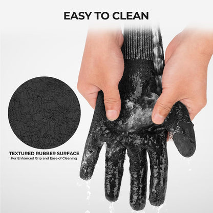 Kut Safe Cut Resistant Fishing Gloves for Men & Women | ANSI Level 6 Cut Protection, Ideal for Filleting, Outdoor, HPPE & Metal knit, Non-Slip Rubber palm, Easy-Clean Texture