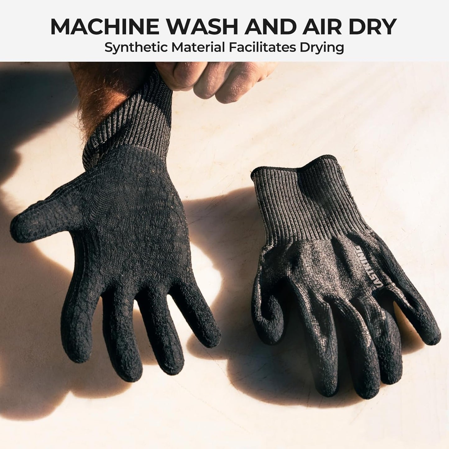 Kut Safe Cut Resistant Fishing Gloves for Men & Women | ANSI Level 6 Cut Protection, Ideal for Filleting, Outdoor, HPPE & Metal knit, Non-Slip Rubber palm, Easy-Clean Texture