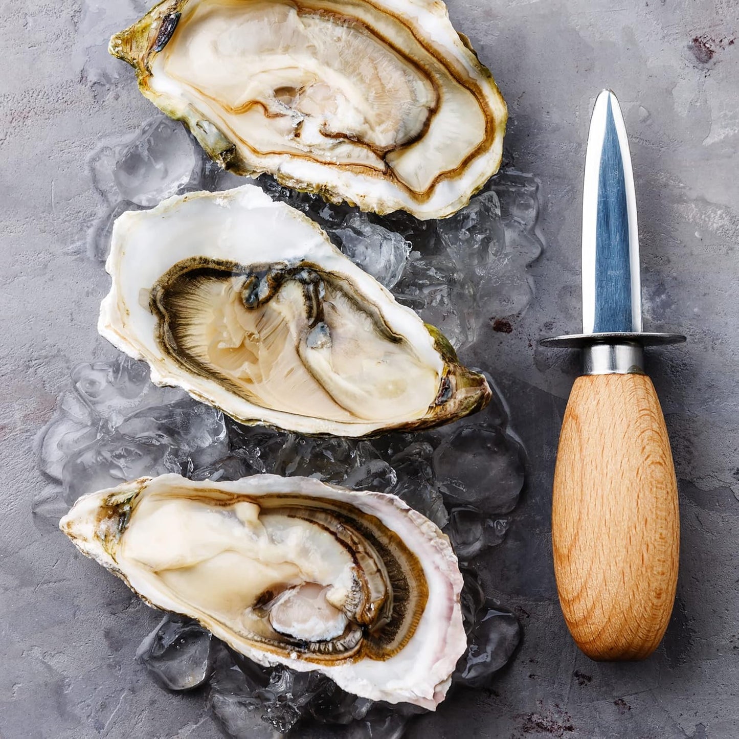 Fox Run Nantucket Seafood Knives, 1.25 x 1.25 x 6 inches, Oyster Knife: Wood Handle
